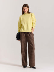Brown Checkered Woolen Pants